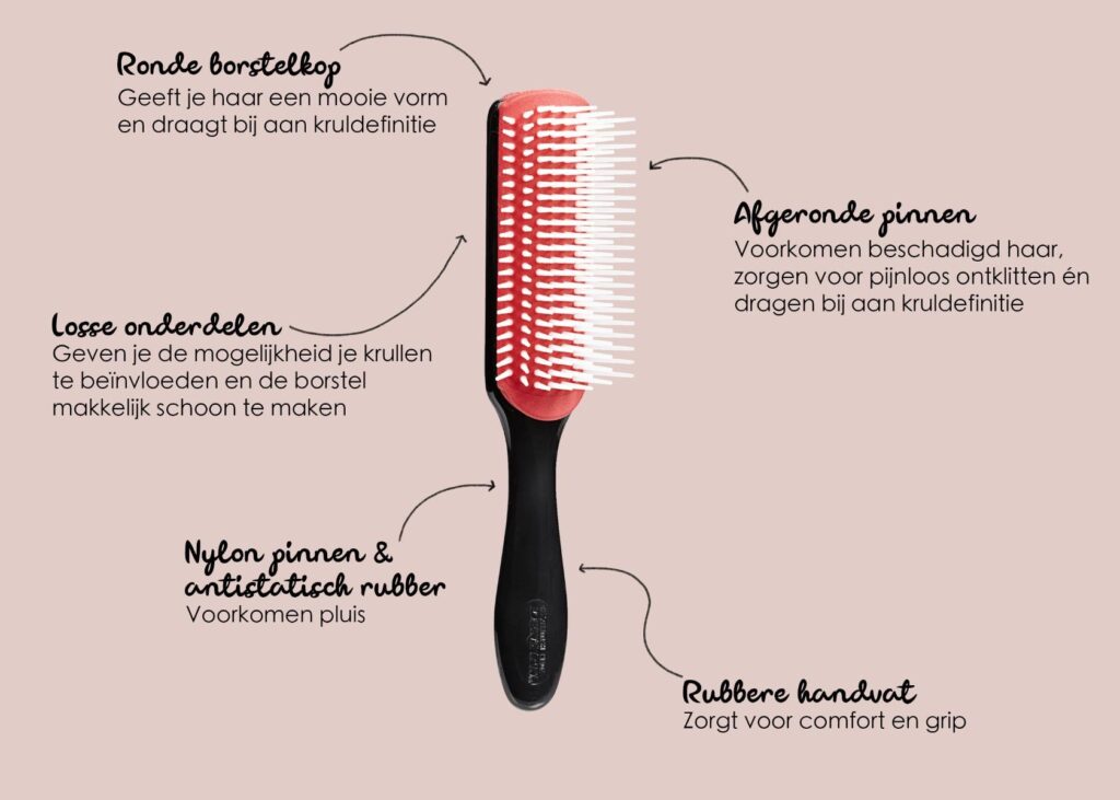 Denman D5 Large Heavy Styling Brush 9 Rijen Sami Afro Hair & Beauty