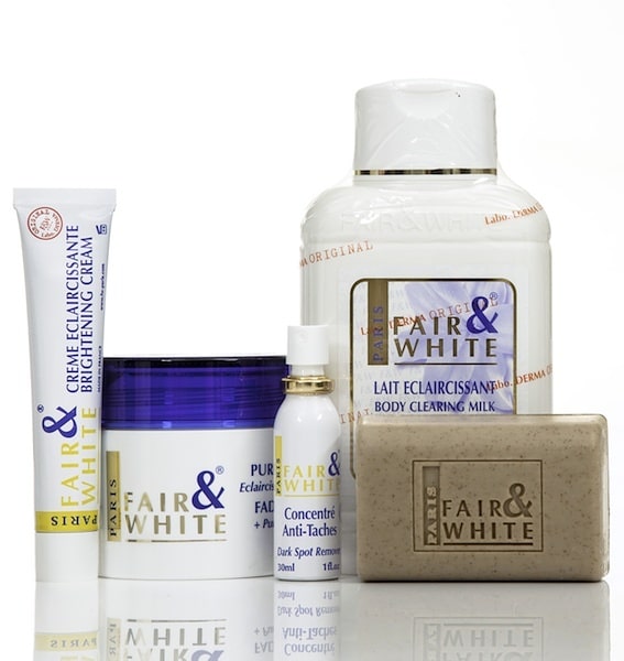 Fair & White skin lightening products, including cream, lotion, soap, and serum.