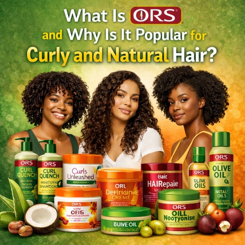 ORS hair products for curly and natural hair care with moisture and curl definition